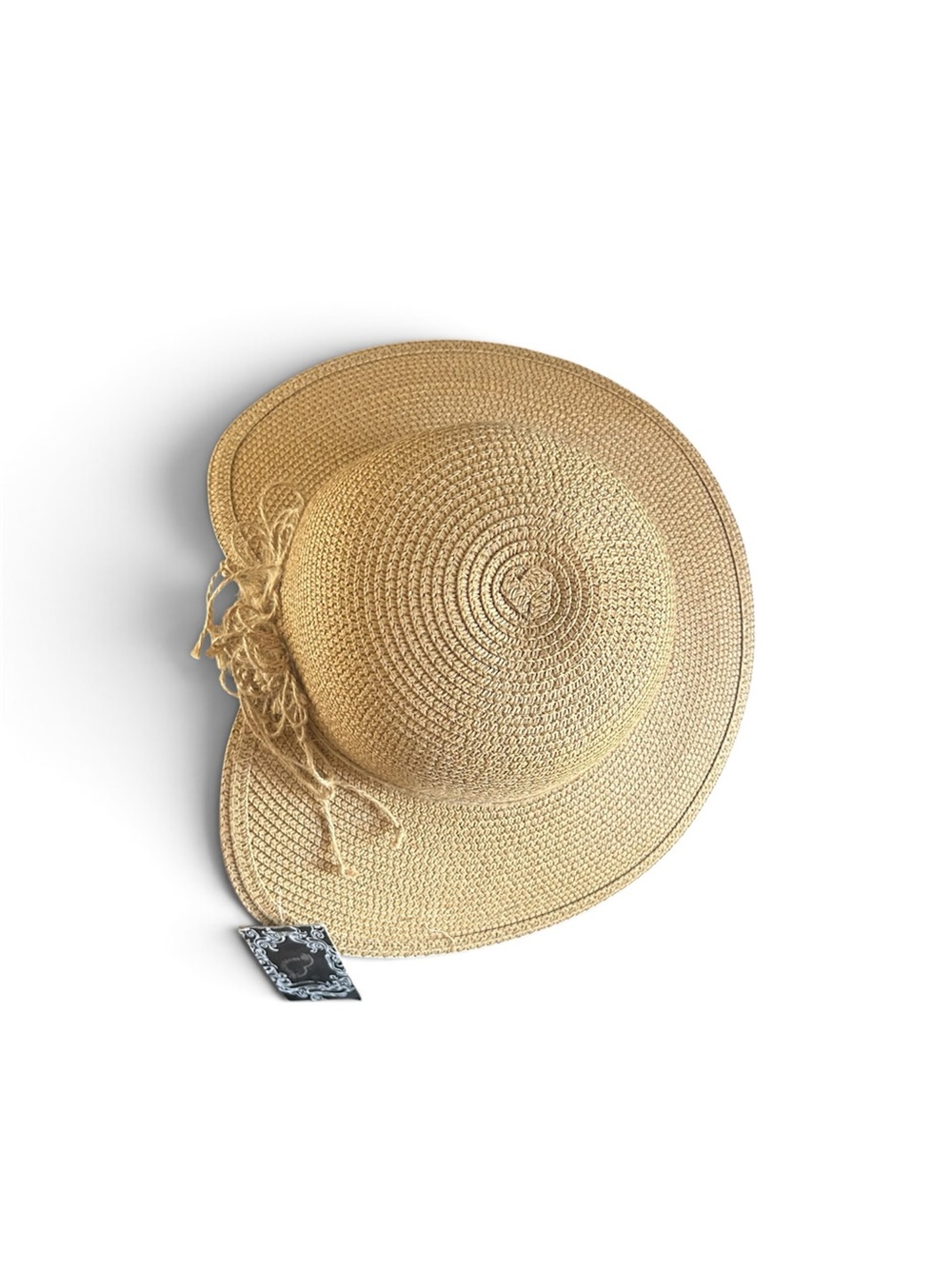 Wide-Brim Straw Sun Hat in Natural Tan